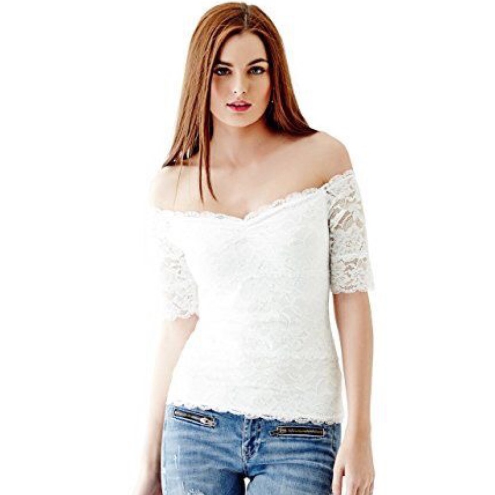 New white lace top✨ summer party shirt